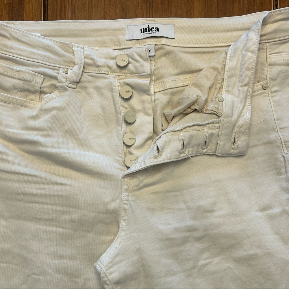 GUC Mica Women’s Size 29 Wide-Leg Cream Jeans with Button Fly